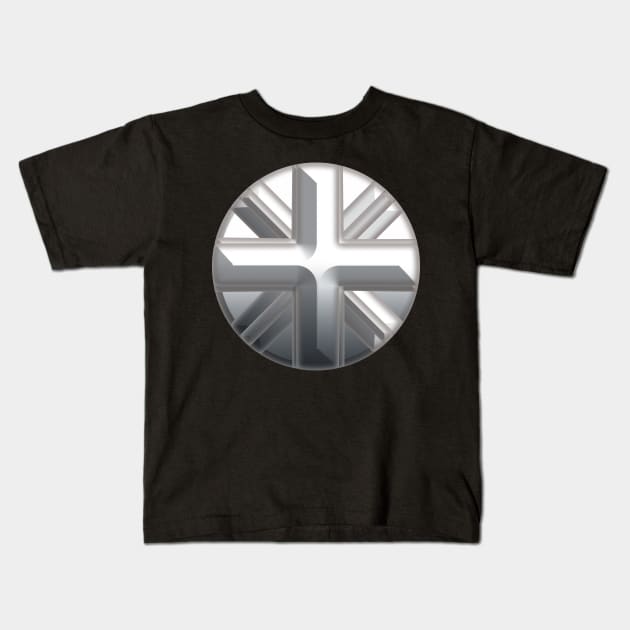 Chrome UK Flag Kids T-Shirt by Ricogfx